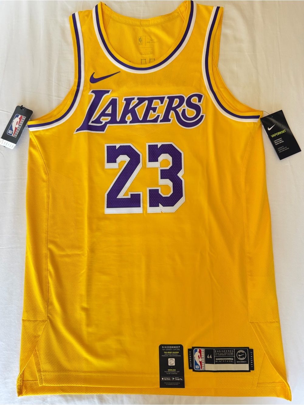 Nike NBA Vaporknit LA Lakers James #23 Basketball Jersey AA7265-723 Men’s Sz